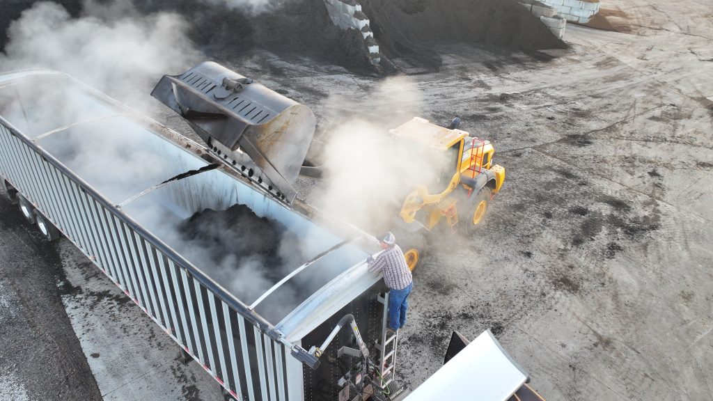 Bulk Products dumped into a trailer.